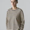 T-Shirt oversize a righe in misto cotone