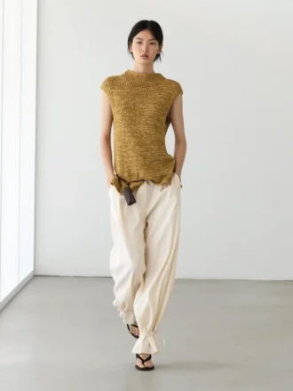 Top in maglia grossa misto cotone